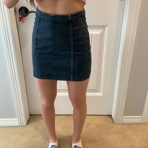 Free people black denim skirt